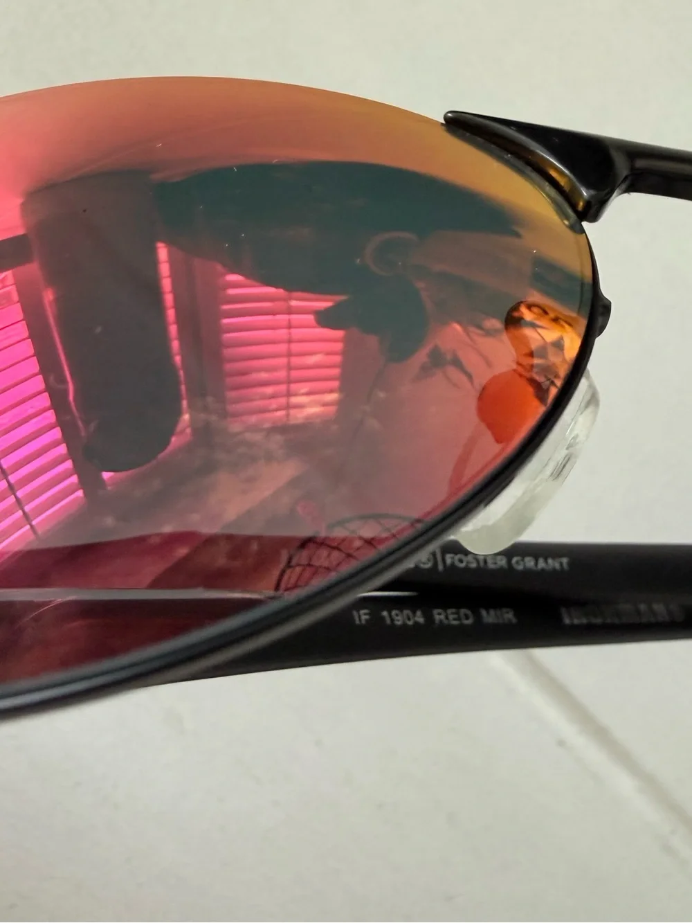 Ironman Foster Grant IF 1904 Sunglasses Red Mirrored Wrap Sport Black Unisex